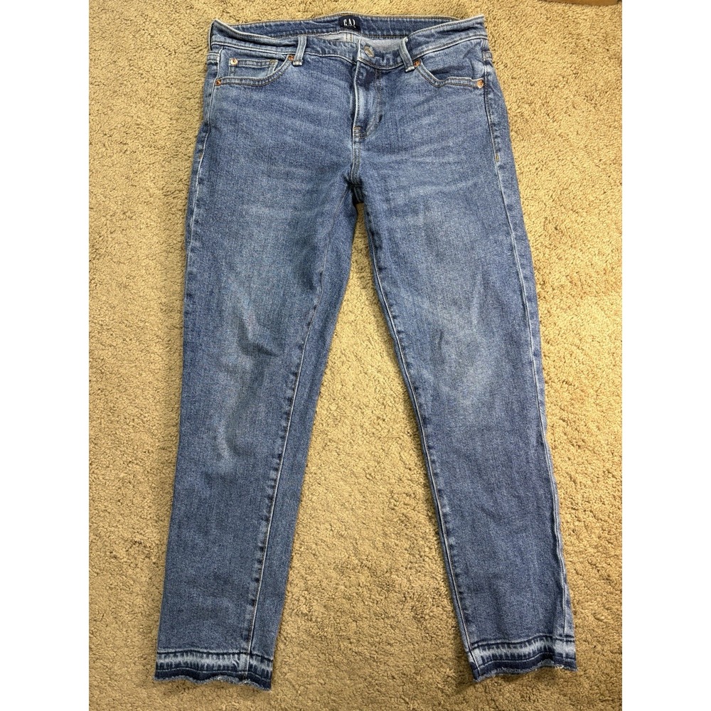 Gap Denim Girlfriend Jeans Women 25 Raw Hem Low Rise Boho